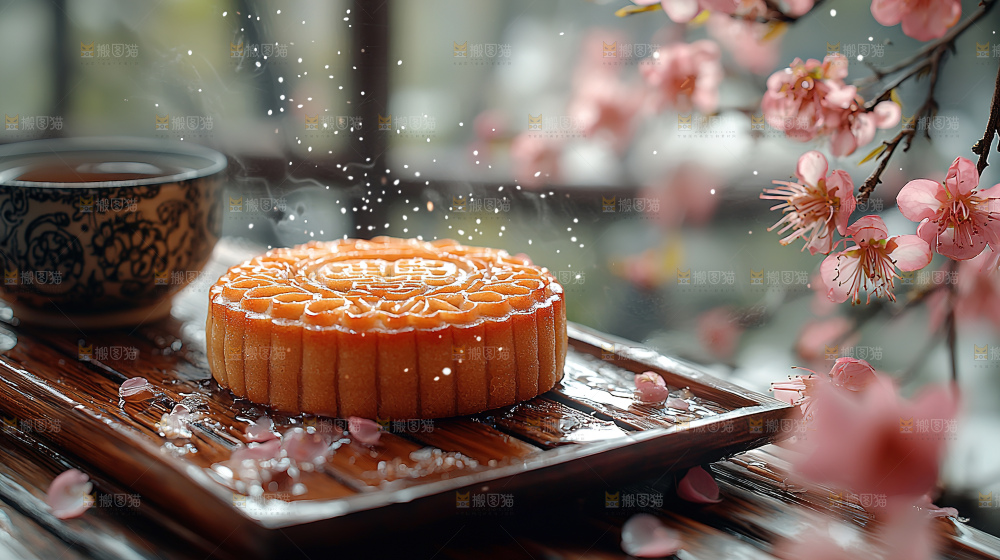 月饼糕点中秋赏月传统节日