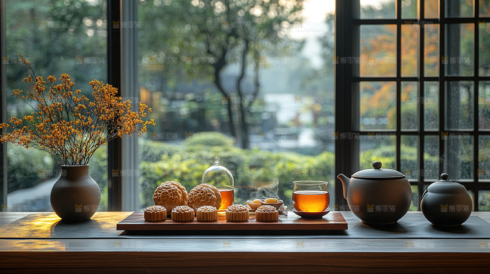月饼糕点中秋赏月传统节日
