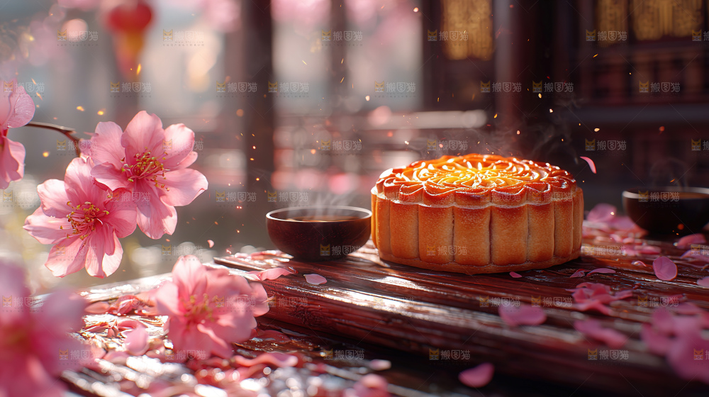 月饼糕点中秋赏月传统节日