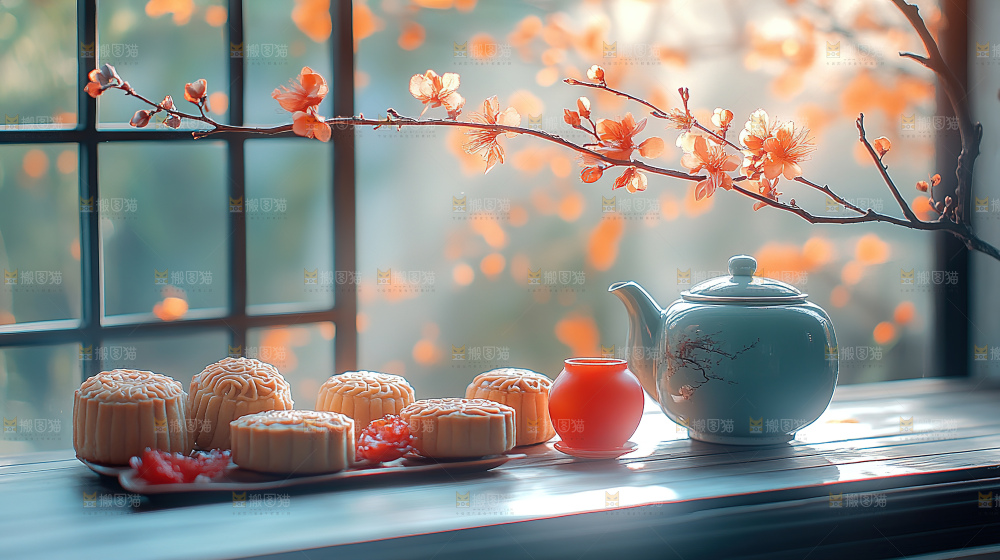 月饼糕点中秋赏月传统节日