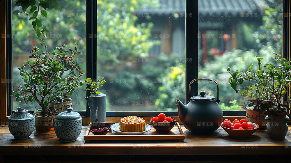 月饼糕点中秋赏月传统节日