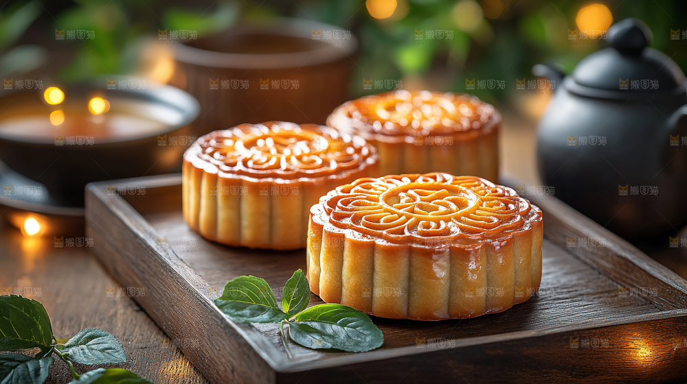 月饼糕点中秋赏月传统节日