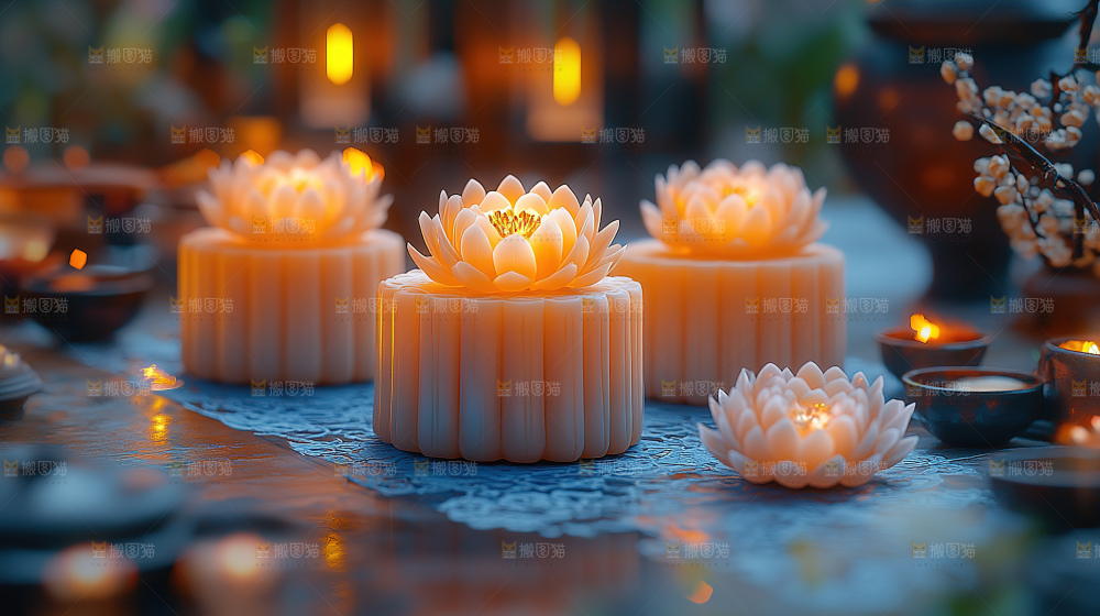 月饼糕点中秋赏月传统节日