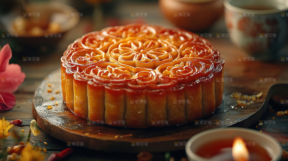 月饼糕点中秋赏月传统节日