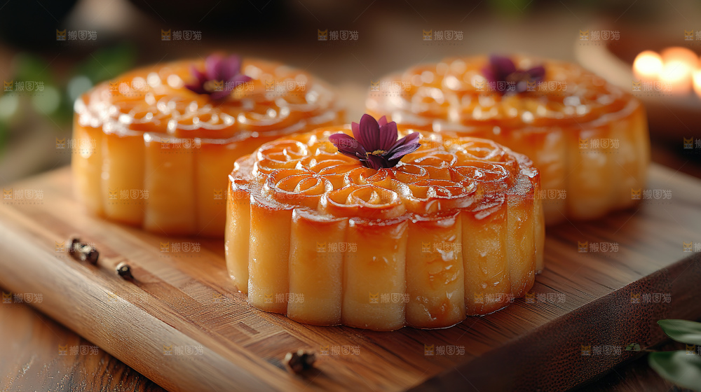 月饼糕点中秋赏月传统节日