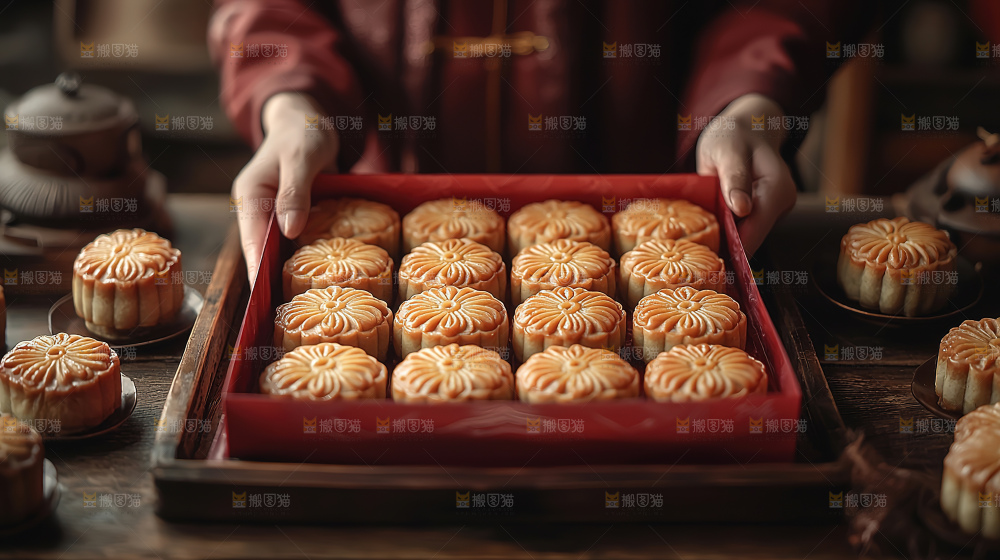 月饼糕点中秋赏月传统节日