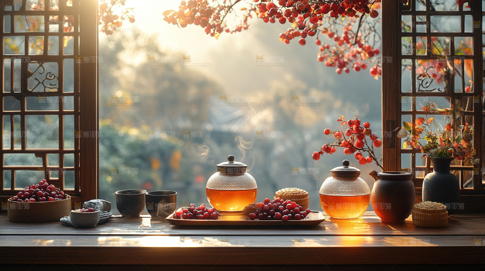 月饼糕点中秋赏月传统节日