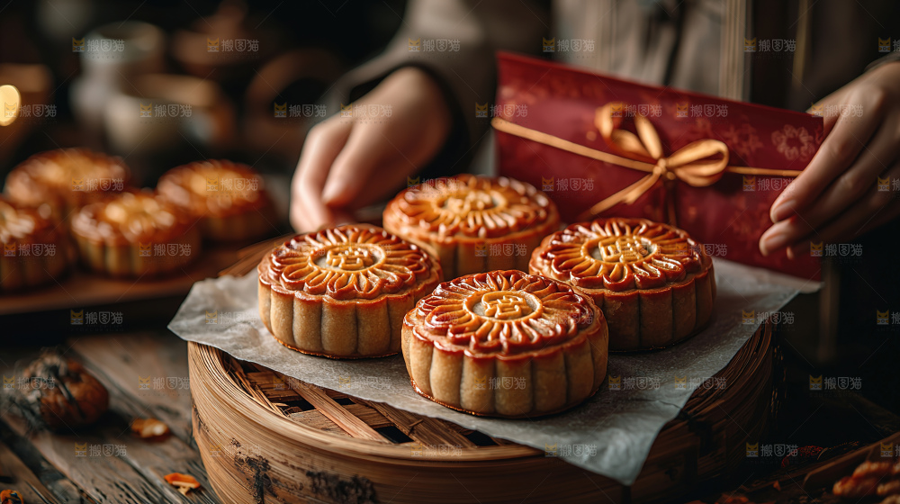 月饼糕点中秋赏月传统节日