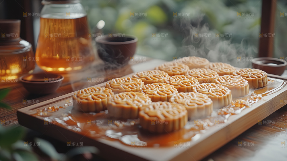 月饼糕点中秋赏月传统节日