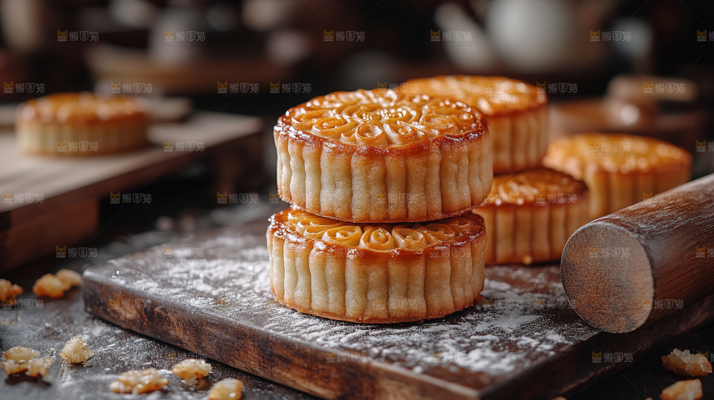 月饼糕点中秋赏月传统节日
