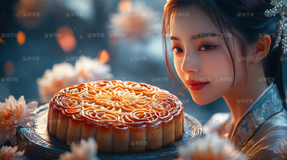 月饼糕点中秋赏月传统节日