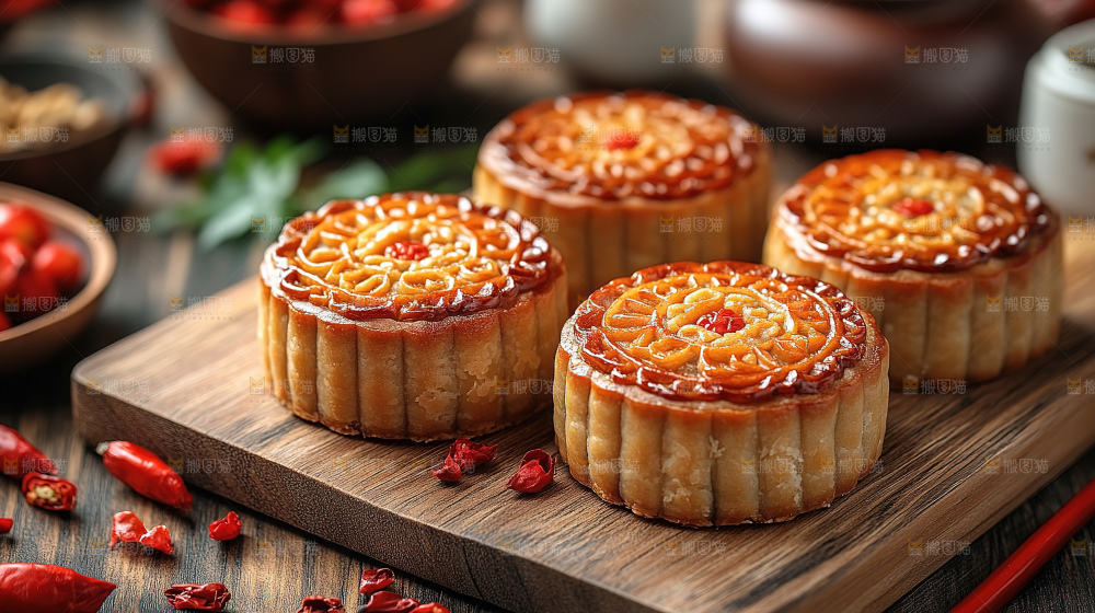 月饼糕点中秋赏月传统节日