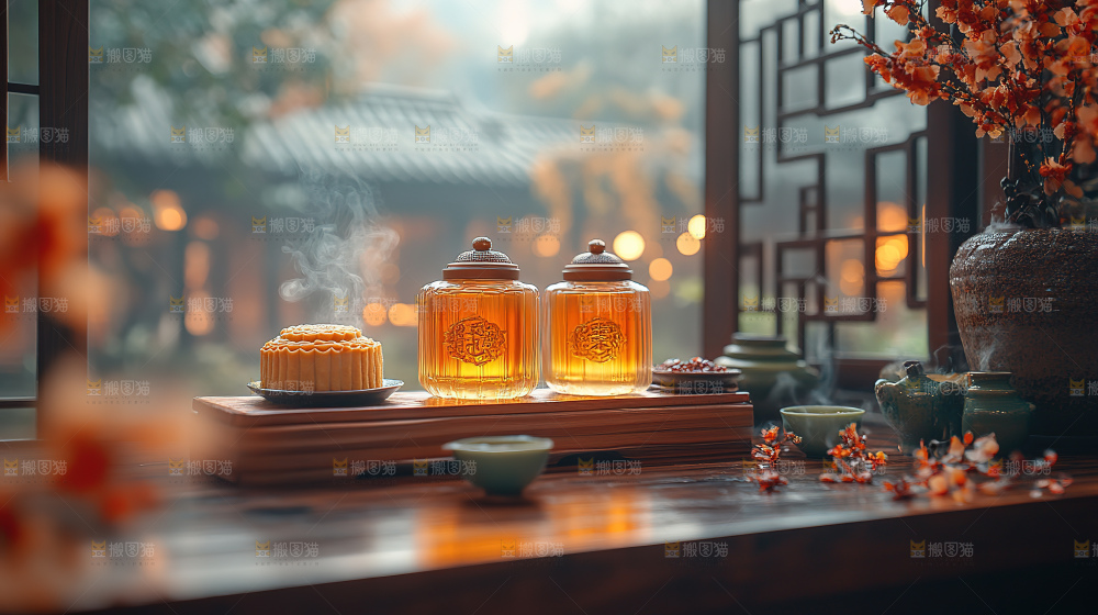 月饼糕点中秋赏月传统节日