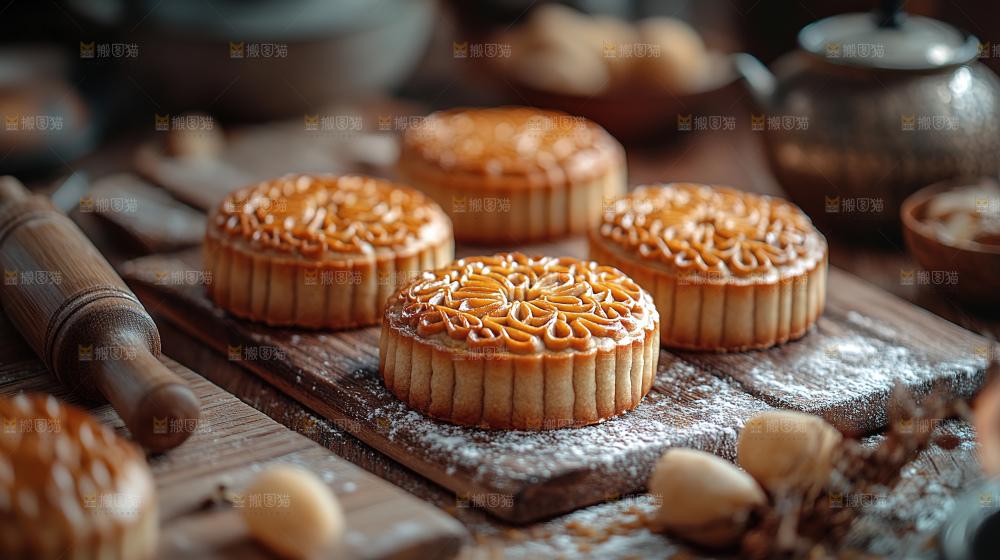 月饼糕点中秋赏月传统节日