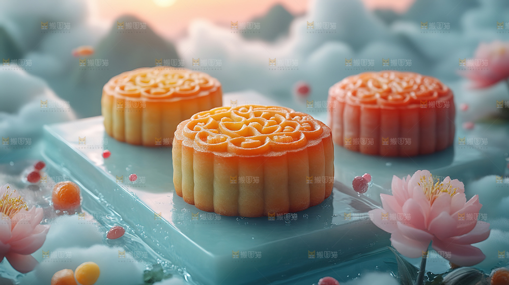 月饼糕点中秋赏月传统节日