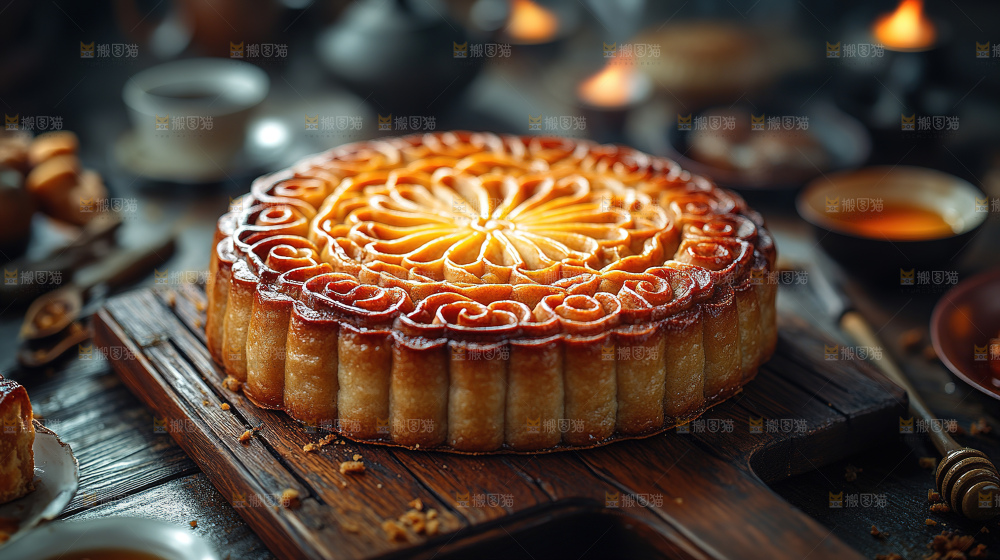 月饼糕点中秋赏月传统节日