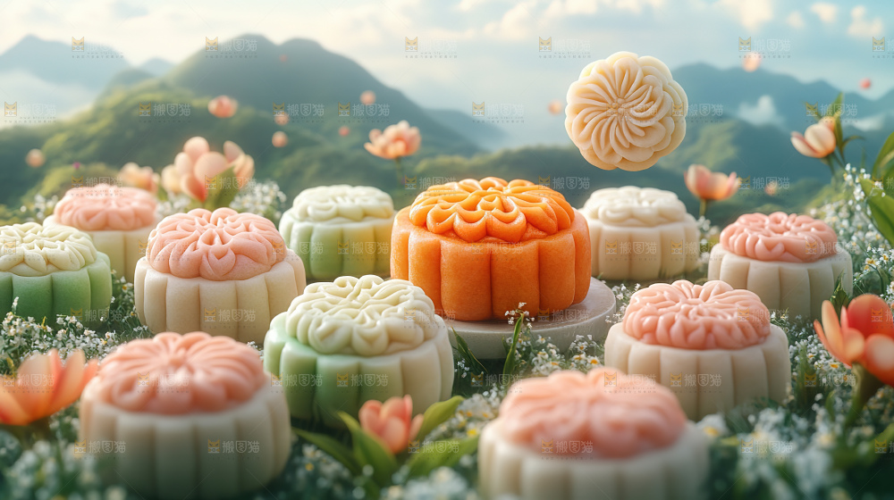 月饼糕点中秋赏月传统节日