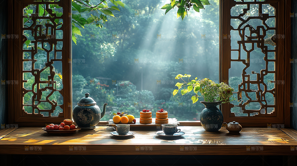月饼糕点中秋赏月传统节日