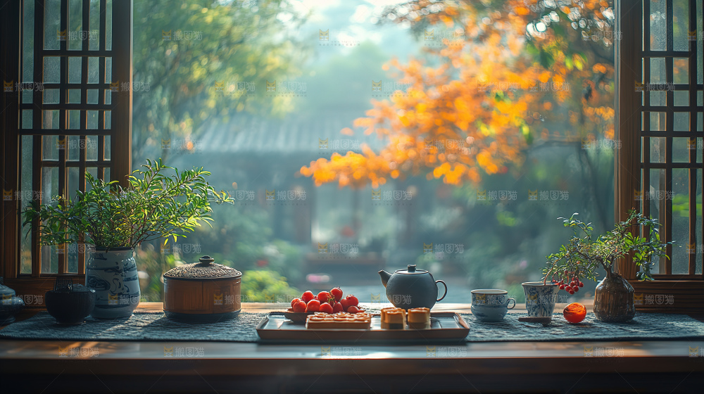 月饼糕点中秋赏月传统节日