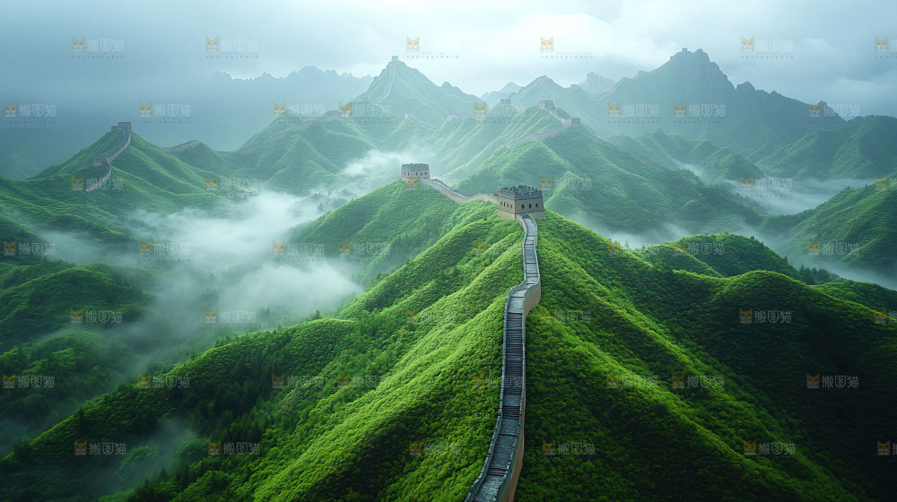 长城高山山脉大好山河自然风光