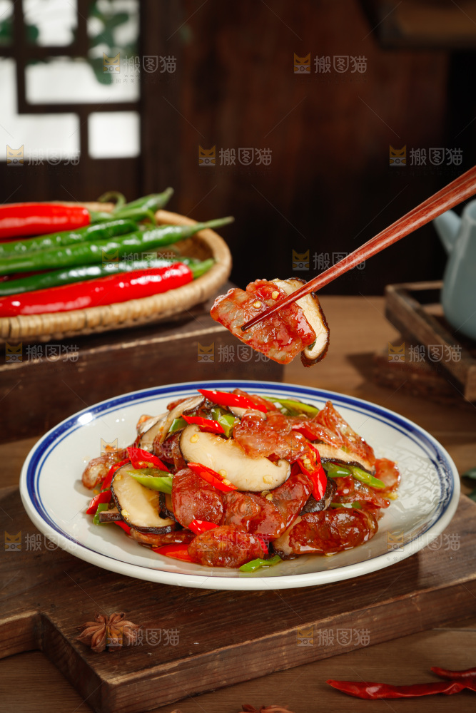 香菇炒腊肠