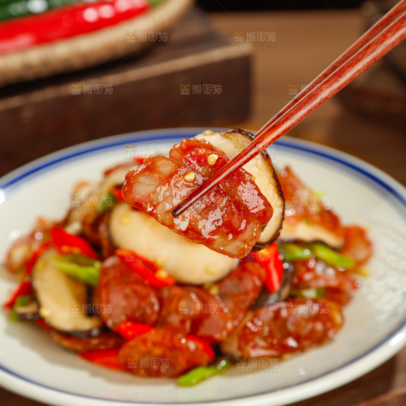 香菇炒腊肠